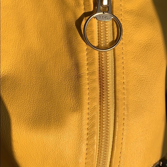 Wilson’s Maxima Mustard Yellow Leather Jacket Sz L - Picture 7 of 13